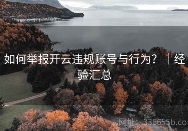 如何举报开云违规账号与行为？｜经验汇总