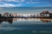 开云五大联赛直播配套数据接口详解 - 内容聚合，云开平台