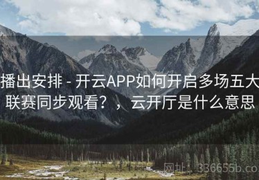 播出安排 - 开云APP如何开启多场五大联赛同步观看？，云开厅是什么意思