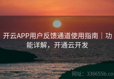 开云APP用户反馈通道使用指南｜功能详解，开通云开发