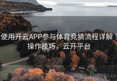 使用开云APP参与体育竞猜流程详解｜操作技巧，云开平台