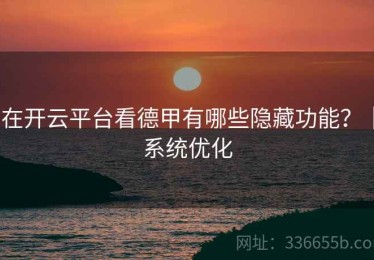 在开云平台看德甲有哪些隐藏功能？｜系统优化
